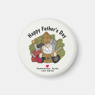 Adorable Handyman & Carpenter Garden Gnome Magnet