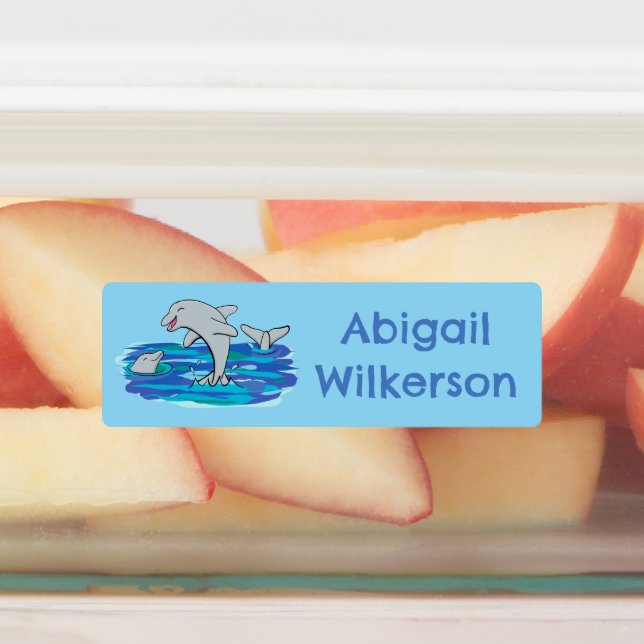Adorable happy dolphins cartoon personalized (Affixed)