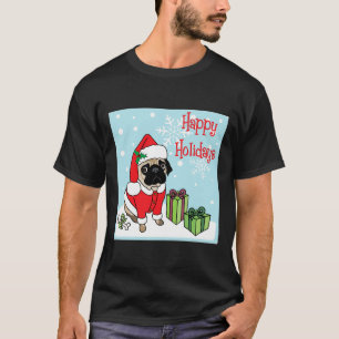 Adorable Happy Holidays Christmas Pug Classic  539 T-Shirt