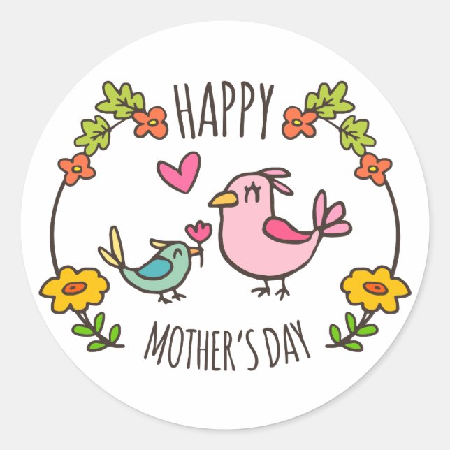 Adorable Happy Mother's Day Sticker Seal (Front)