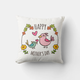 Adorable Happy Mother's Day   Throw Pillow