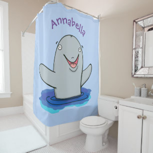 Adorable happy porpoise cartoon illustration