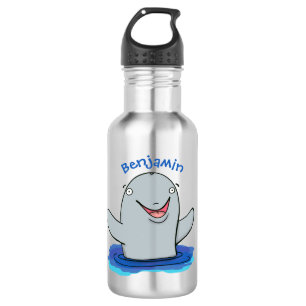 Adorable happy porpoise cartoon illustration 532 ml water bottle