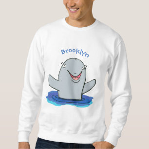 Adorable happy porpoise cartoon illustration sweatshirt