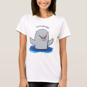 Adorable happy porpoise cartoon illustration T-Shirt