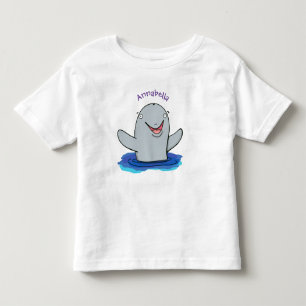 Adorable happy porpoise cartoon illustration toddler t-shirt