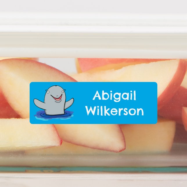 Adorable happy porpoise cartoon personalized  (Affixed)