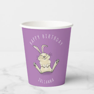 Adorable happy smiling baby bunny rabbit cartoon paper cups