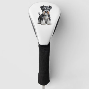 Adorable HD Miniature Schnauzer Puppy Portrait - E Golf Head Cover
