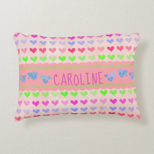 Adorable Hearts Personalized Accent Pillow