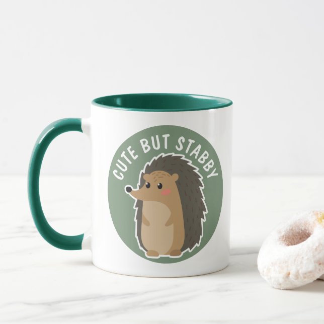 Adorable Hedgehog: Cute But Stabby Mug (With Donut)