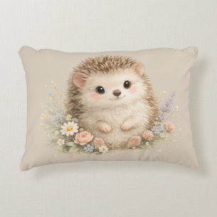 Adorable Hedgehog European Garden Accent Pillow
