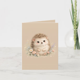 Adorable Hedgehog European Garden  Invitation