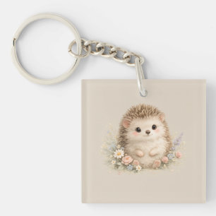 Adorable Hedgehog European Garden Keychain