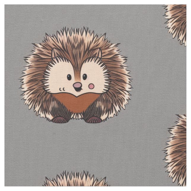 Adorable Hedgehog Fabric (Close Up)