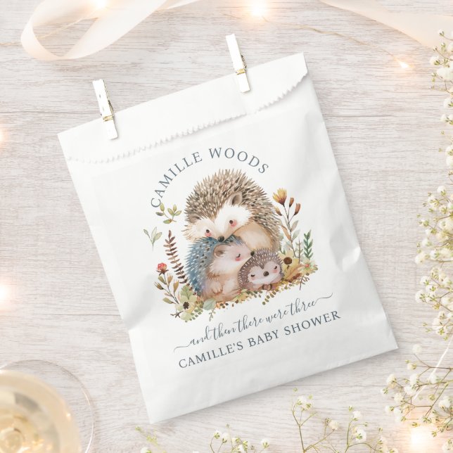 Adorable Hedgehog Family Baby Shower  Favour Bag (Clipped)