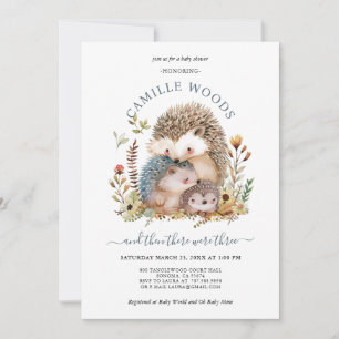 Adorable Hedgehog Family Baby Shower  Invitation