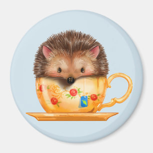 Adorable Hedgehog In Teacup Magnet