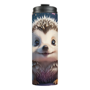Adorable Hedgehog with stars and  hearts  Thermal Tumbler