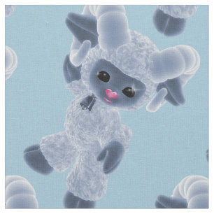 Adorable Hello Baby Plush Toy Ram Country Blue Fabric