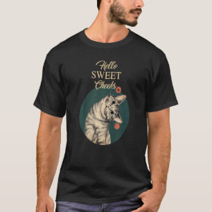 Adorable Hello Sweet Check Cat Tabby Kitten  Sayin T-Shirt