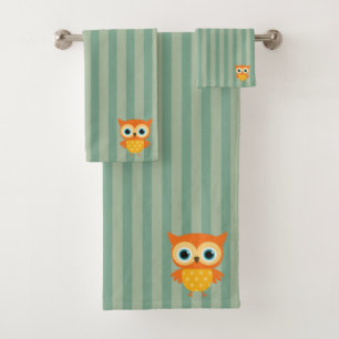 Adorable hibou jaune vintage drôle lignes vertes m