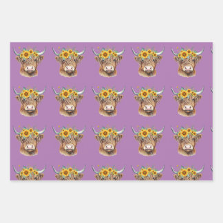 Adorable Highland Cow/Calf Wrapping Paper