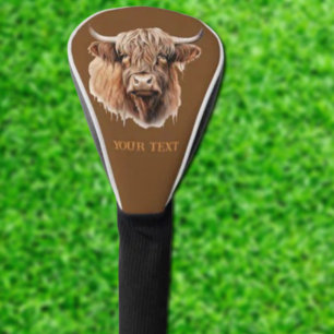 Adorable HIGHLANDER COW Golf Head Cover