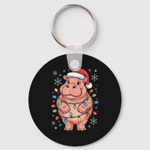 Adorable Hip Wrapped Christmas Light Santa Hat Win Keychain