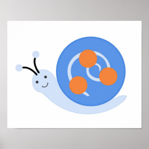 Adorable Hippity Snail Poster Print