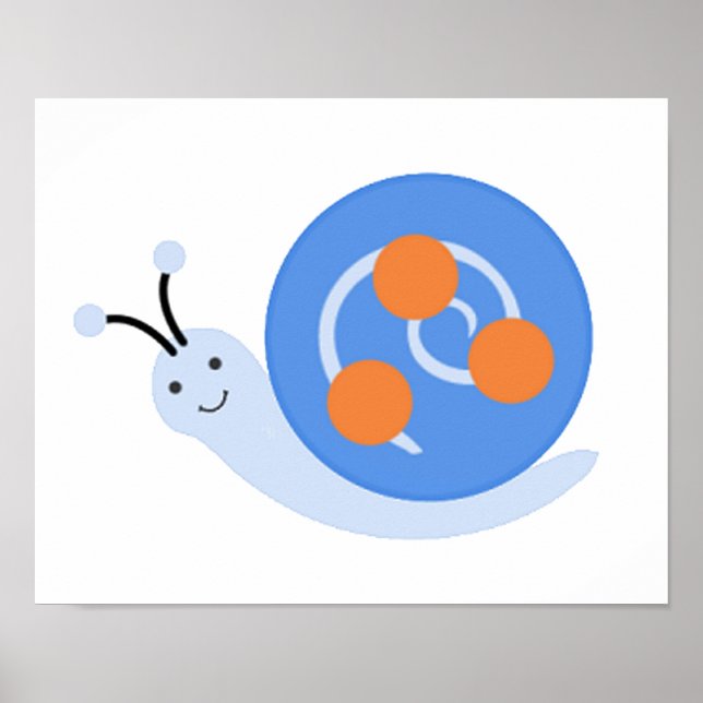 Adorable Hippity Snail Poster Print (Front)