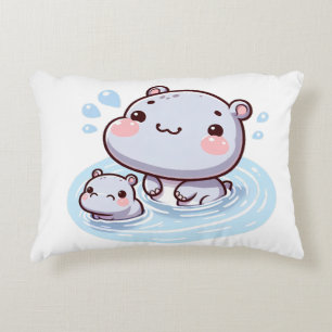 Adorable Hippo Family Cushion