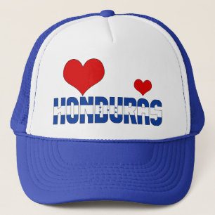 Adorable Honduras Flag Hearts Patriotic Trucker Hat