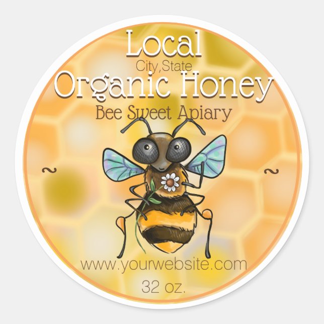 Adorable Honey Bee Labels (Front)