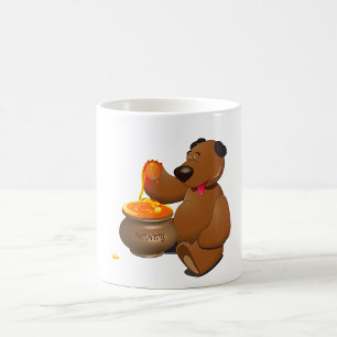 Adorable Honey Loving Bear with Honey Pot  Coffee Mug