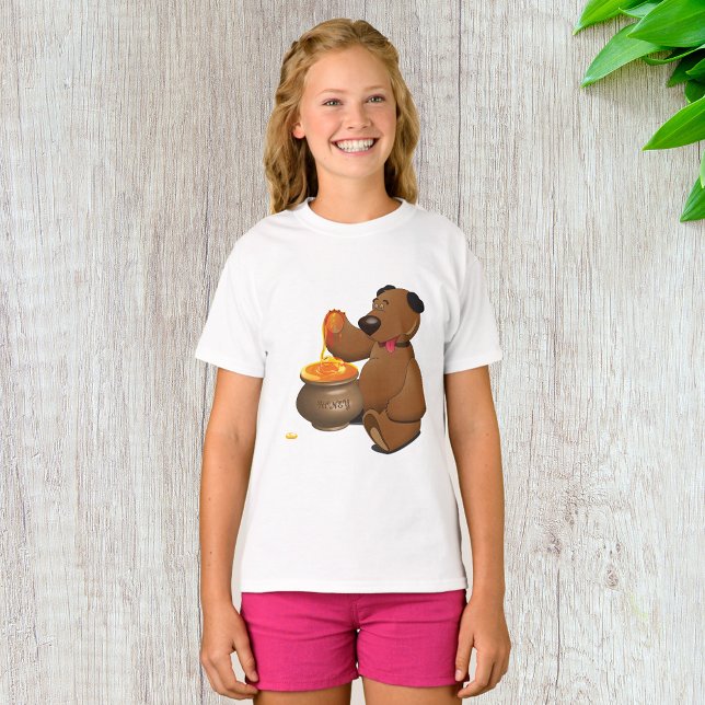 Adorable Honey Loving Bear with Honey Pot  T-Shirt (Creator Uploaded)