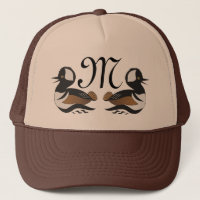 Adorable Hooded Merganser Duck Swimming Cartoon