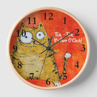 Adorable horloge murale de chat artistique!