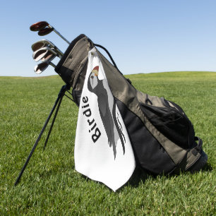 Adorable Horned Puffin Swimming Cartoon Golf Towel
