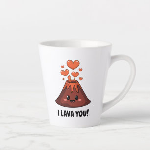 Adorable 'I Lava You' Volcano Design Latte Mug