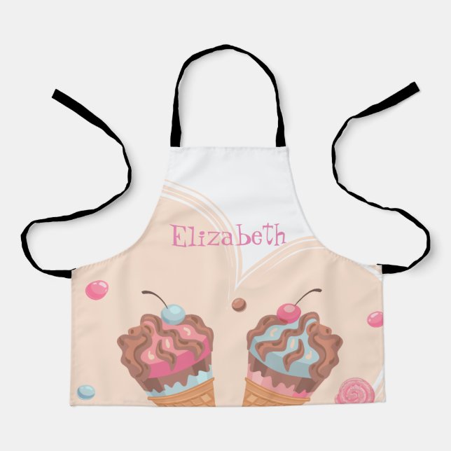 Adorable Ice creams Personalized Apron (Front)