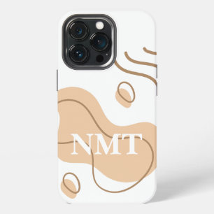 Adorable initial White and beige abstract cute iPhone 13 Pro Case