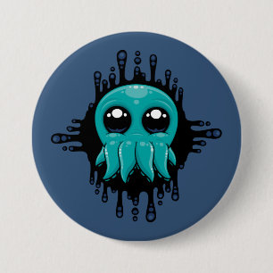 Adorable Inky Baby Octopus Friend 3 Inch Round Button