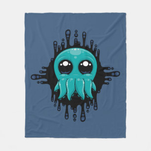 Adorable Inky Baby Octopus Friend Fleece Blanket