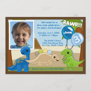 Adorable invitation à Dinosaur (photo)
