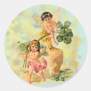 Adorable Irish Angels on Stickers
