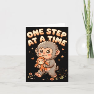 Adorable Japan Baby Monkey Men Women Kids One Step Card