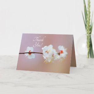 Adorable Japanese Apricot Blossoms Thank You Card