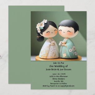 Adorable Japanese wedding invitation