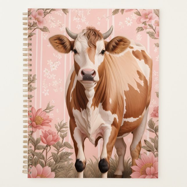 Adorable Jersey Cow Pink Floral (Devant)
